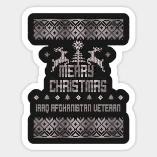 Merry Christmas IRAQ AFGHANISTAN VETERAN Sticker